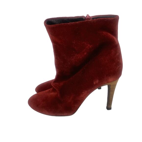 Free People Fairfax Heel Suede Zip Boot Womens 8.5/39 Rust Red corpcore office - Picture 3 of 9